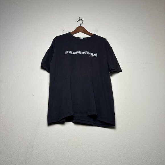 Calvin Klein VTG Graphic T Shirt Men L Black Minimal Classic Retro Streetwear - Picture 1 of 12